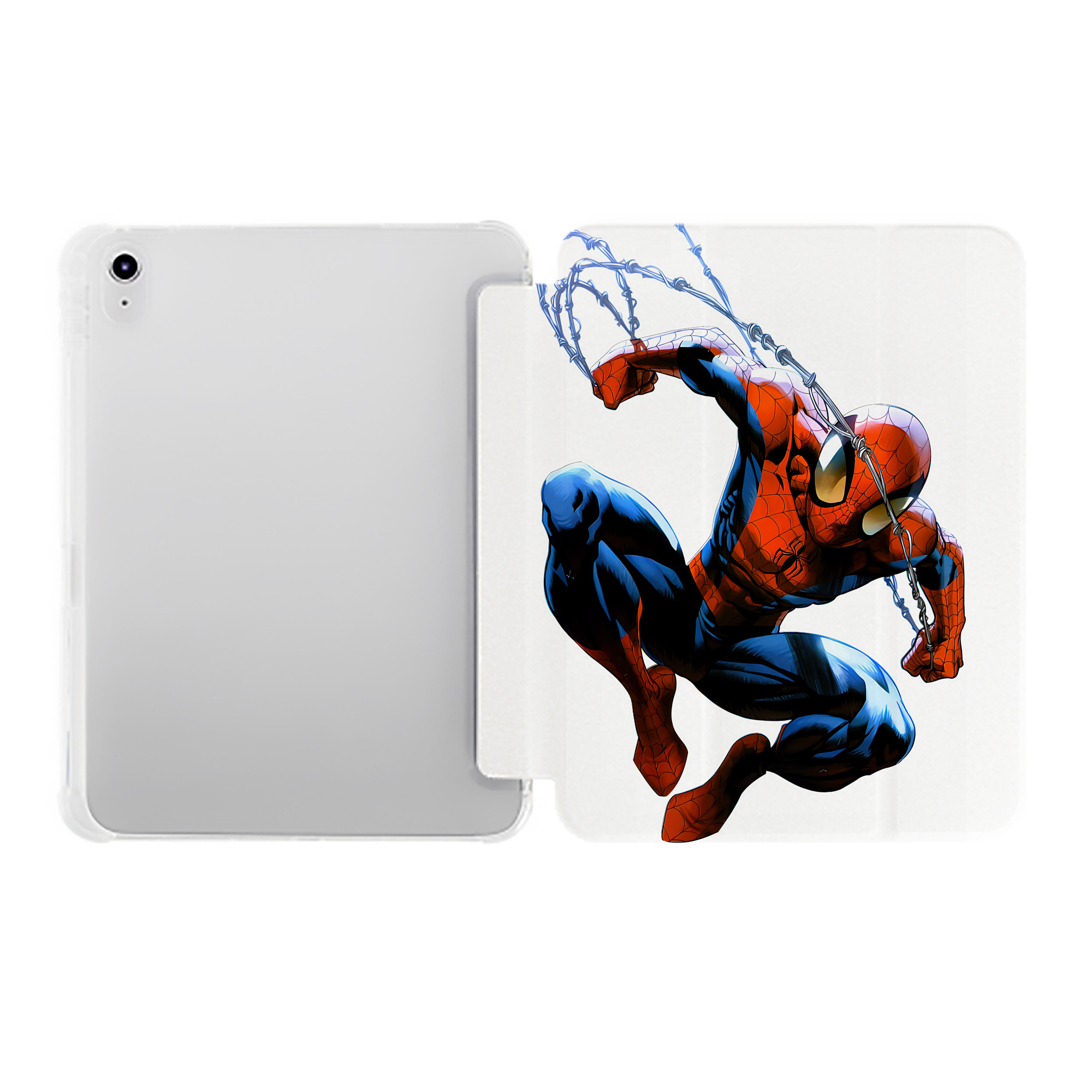 （画像用） Spider Man スパイダーマン IPad ケース ペン収納付き 三つ折りスタンド PUレザー×シリコン 対応機種9.5/10.5/10.9インチ